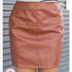 Faux leather mini skirt